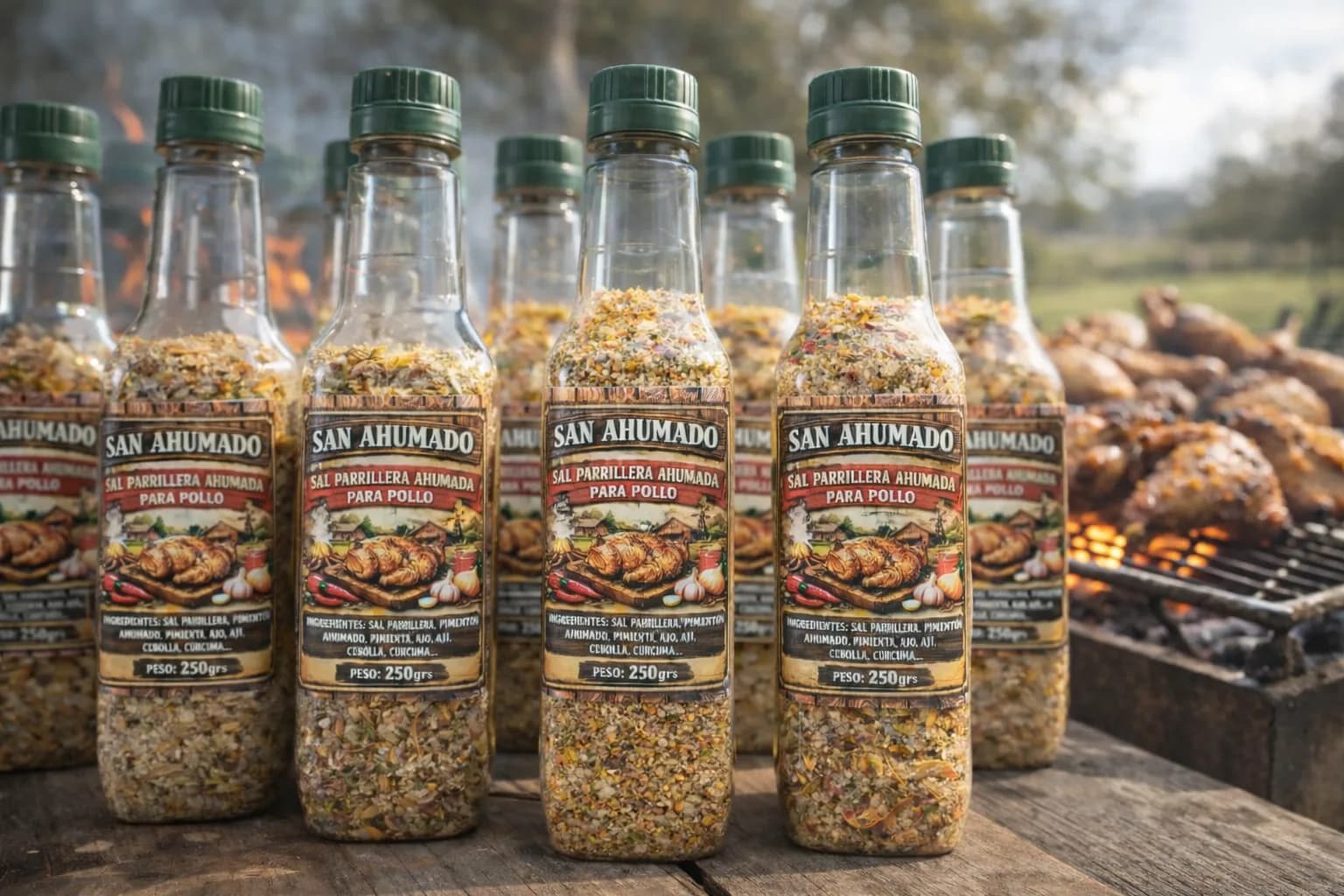 Sal Parrillera Ahumada para pollo, frasco de 250 g